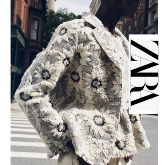 Zara Textured floral blazer, XL, GP1496 - Picture 1 of 9